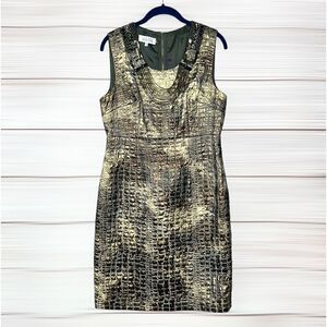 Rickie Freeman for Teri Jon Metallic
Formal Cocktail Sheath Dress Sleeveless